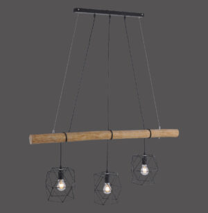 15503-18 EDGAR LAMPA WISZĄCA CZARNY/DREWNO