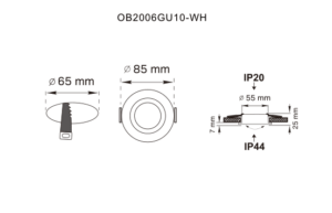 OB2006GU10-WH FINN OPRAWA SUFITOWA BIAŁA/WHITE