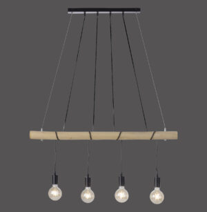 15505-18 TERO LAMPA WISZĄCA DREWNO/CZARNY
