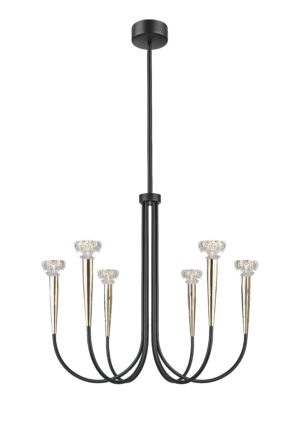 P0603-06F-SDB1 BOSTON LAMPA WISZĄCA CZARNY MAT+ZŁOTA/MATT BLACK+FRENCH GOLD