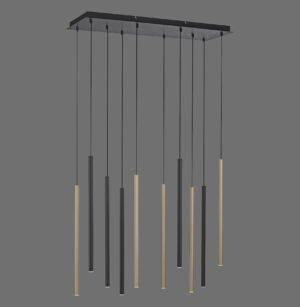 2110-18 FLUTE LAMPA WISZĄCA MATOWY MOSIĄDZ/CZARNY