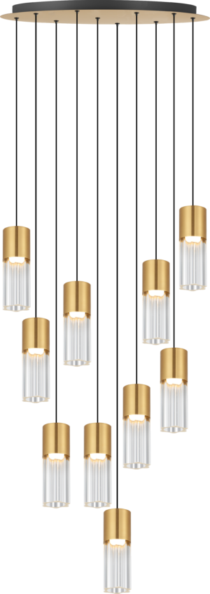 DU31909A/50W IGGLY LAMPA WISZĄCA CZARNY MAT+ZŁOTY/MATT BLACK+GOLD