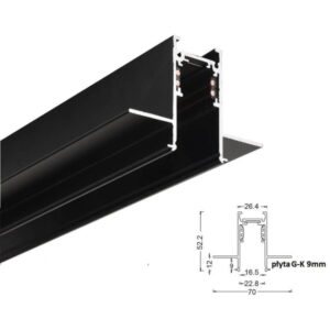 10002 SZYNA MAGNETYCZNA PODTYNKOWA 48V 2M GK 9mm CZARNA