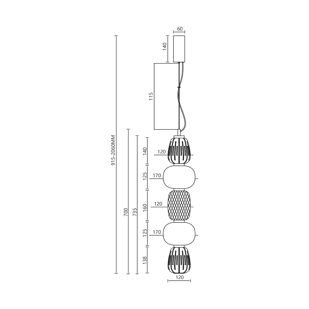 Lampa wisząca CARO GOLD 40W LED - obrazek 5
