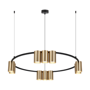 Lampa wisząca (koło) Genesis Czarny Złoty 10xGU10