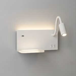 Lampa nocna z półką Shelf Led 4W+5W+2W prawa Biały