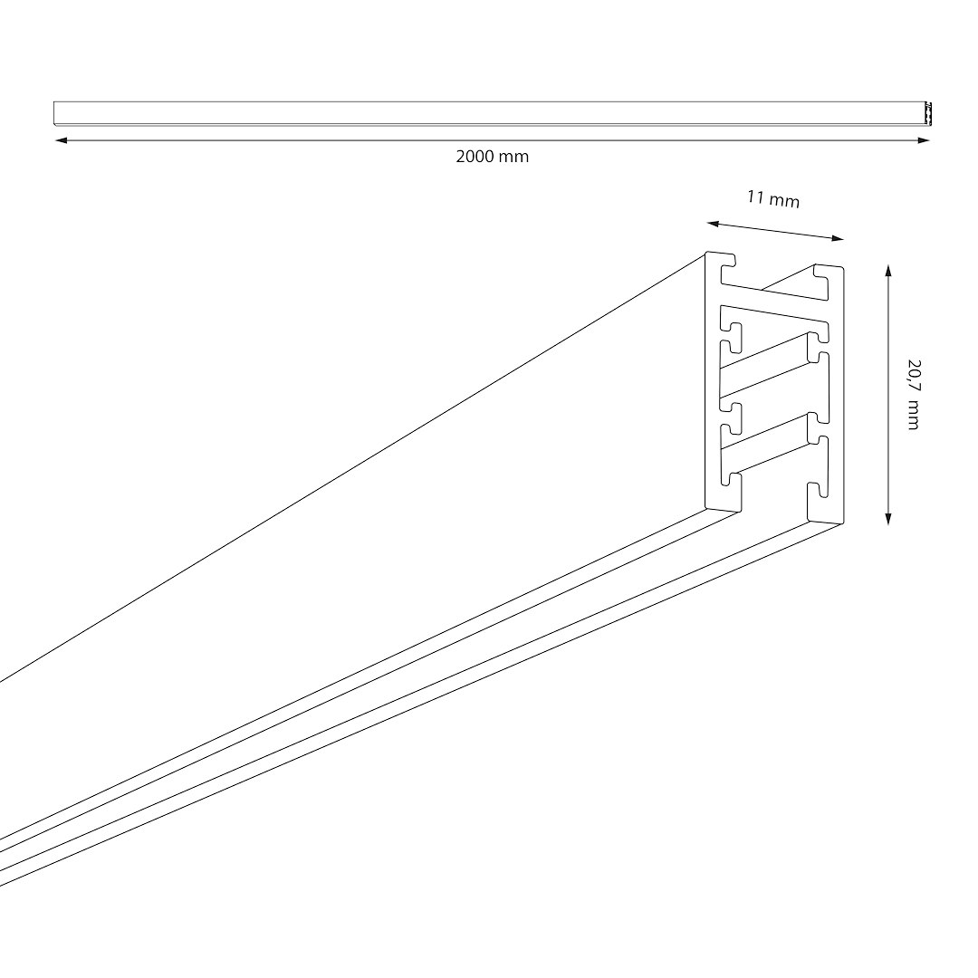 Szyna natynk magnetic track 5mm 200cm - obrazek 5