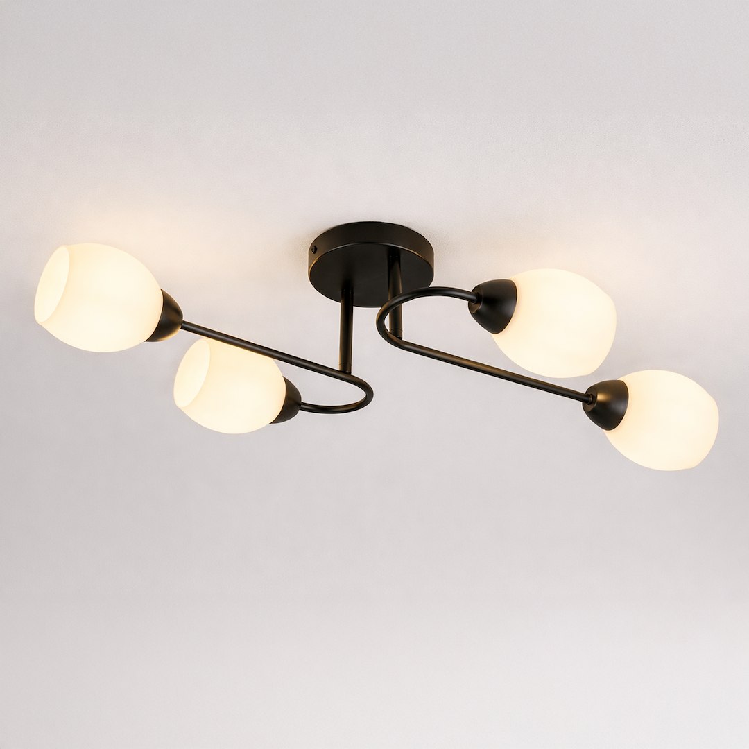 Lampa sufitowa KING 4xE27 Czarny