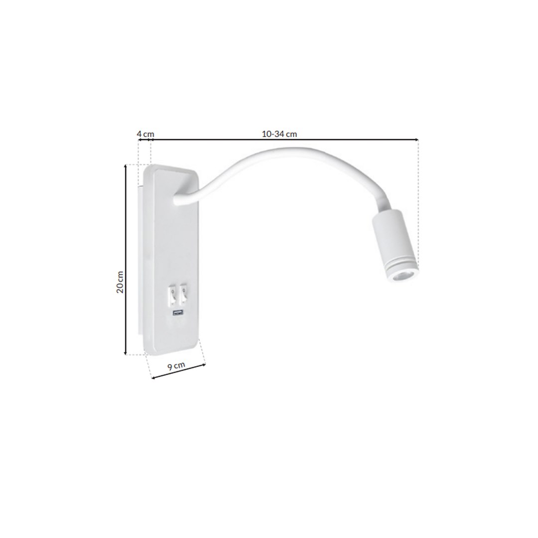 Lampka nocna Base 8W+2W Biały - obrazek 7