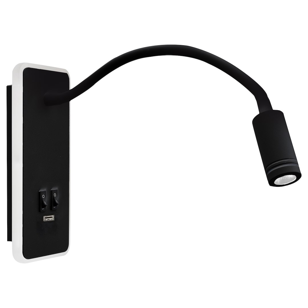 Lampka nocna BASE 8W+2W BLACK - obrazek 2