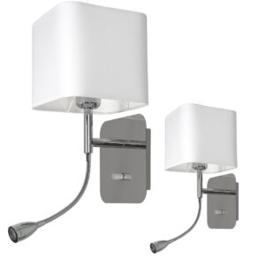 Kinkiet Napoli 1xE27 + 1W LED Biały / Chrome