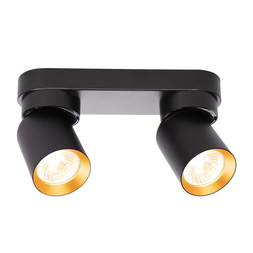Lampa Sufitowa Andy 2xGU10 Czarny + Złoty - obrazek 2