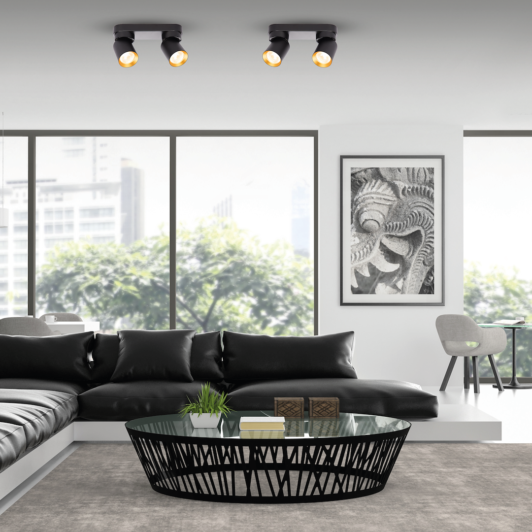 Lampa Sufitowa Andy 2xGU10 Czarny + Złoty - obrazek 3