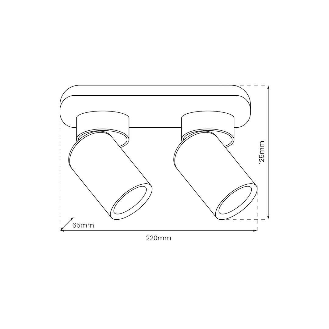 Lampa Sufitowa Andy 2xGU10 Czarny + Złoty - obrazek 4