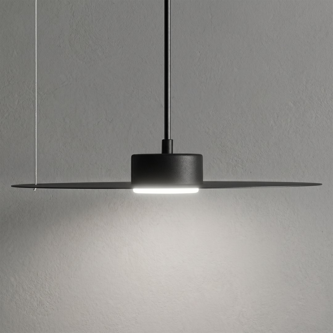 Lampa wisząca PIATTO Czarna 1xGX53 fi 350mm