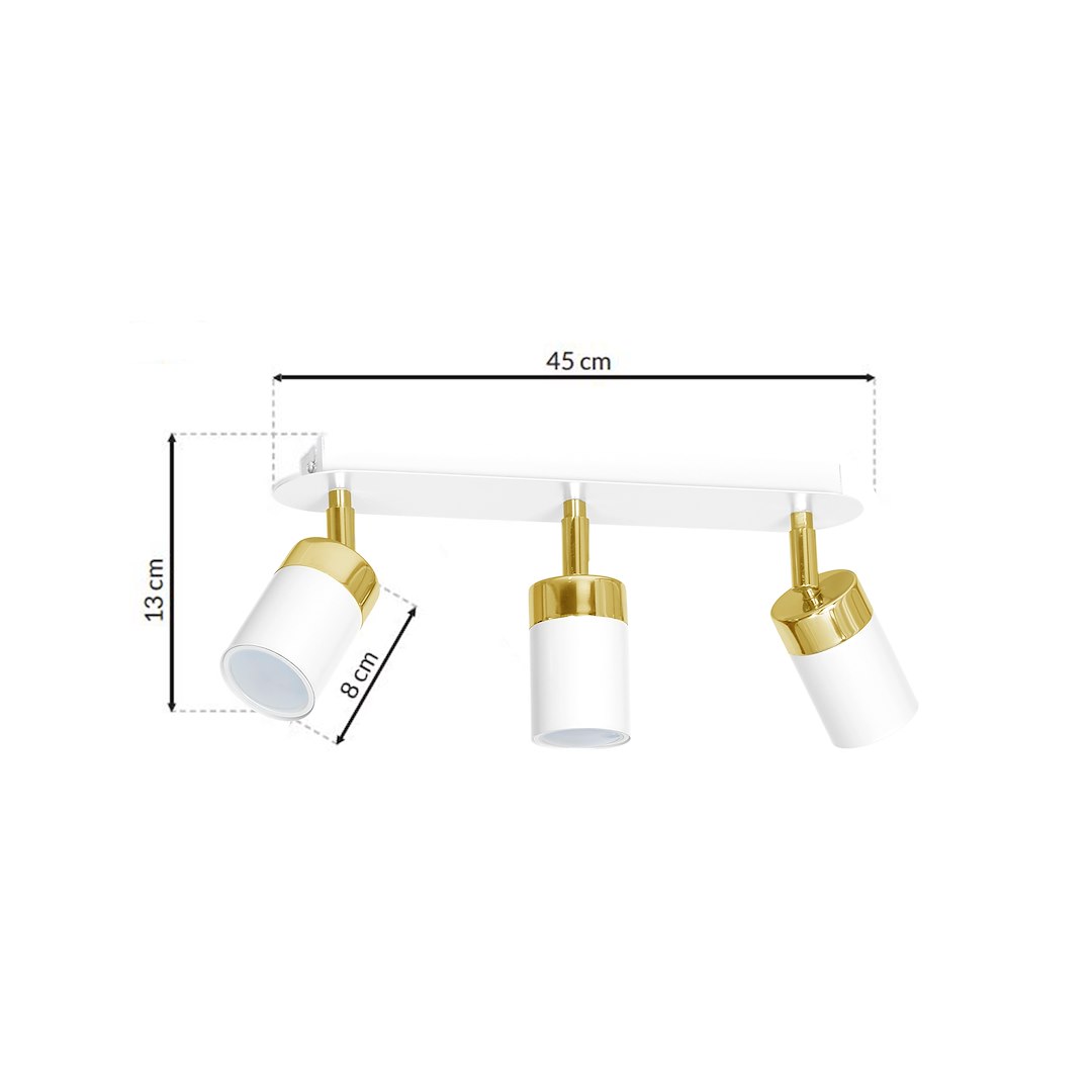 Lampa sufitowa Joker 3xGU10 Biały/Złoty - obrazek 7