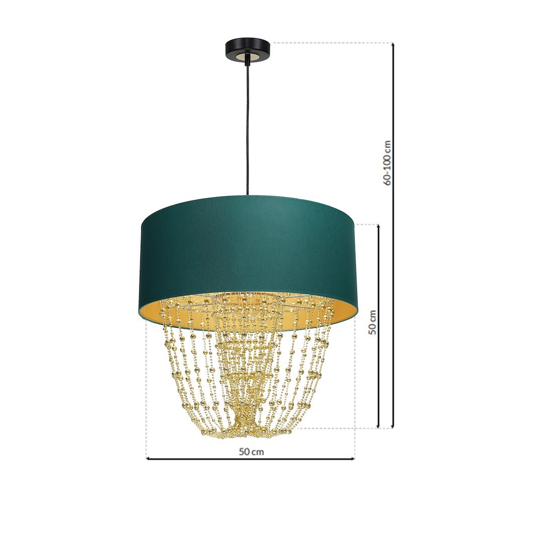 Lampa wisząca ALMERIA GREEN/GOLD 1xE27 - obrazek 7