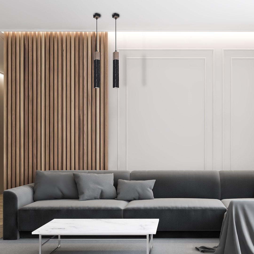 Lampa wisząca SOLO SAWN BLACK / PATINATED WOOD 1x mini GU10 - obrazek 5