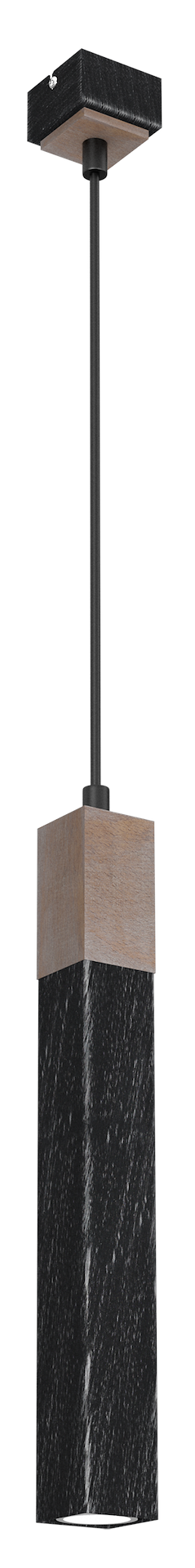 Lampa wisząca SOLO SAWN BLACK / PATINATED WOOD 1x mini GU10 - obrazek 10