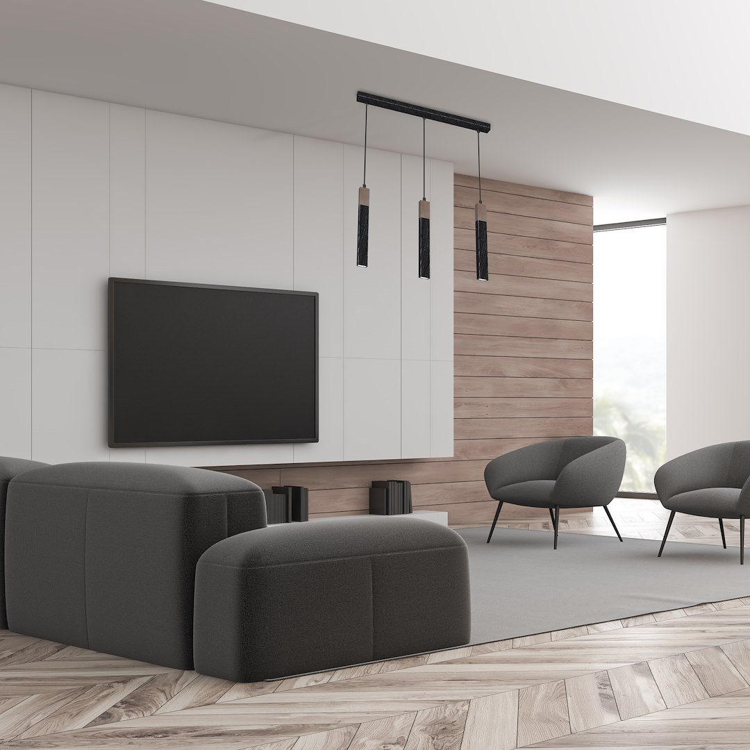 Lampa wisząca SOLO SAWN BLACK / PATINATED WOOD 3x mini GU10 - obrazek 6
