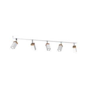 Lampa sufitowa SOLO SAWN WHITE / PATINATED WOOD 5x mini GU10