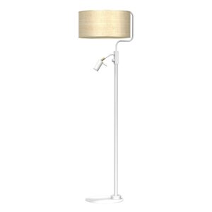 Lampa podłogowa Marshall 1xE27 + 1x mini GU10 Biały / Rattan