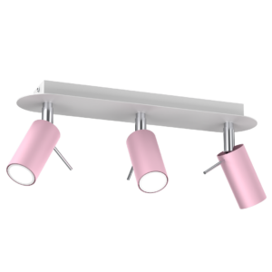 Lampa sufitowa Preston 3x mini GU10 Różowy/Biały