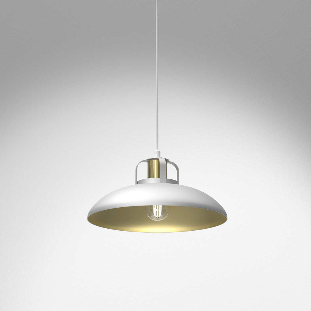 Lampa wisząca Felix 1xE27 Biały/Złoty - obrazek 2