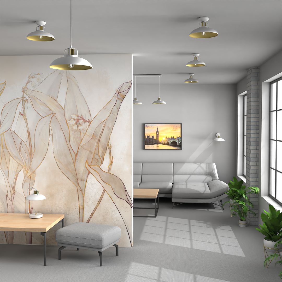 Lampa wisząca Felix 1xE27 Biały/Złoty - obrazek 3