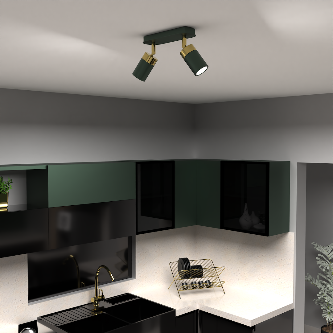 Lampa sufitowa JOKER GREEN/GOLD 2xGU10 - obrazek 4