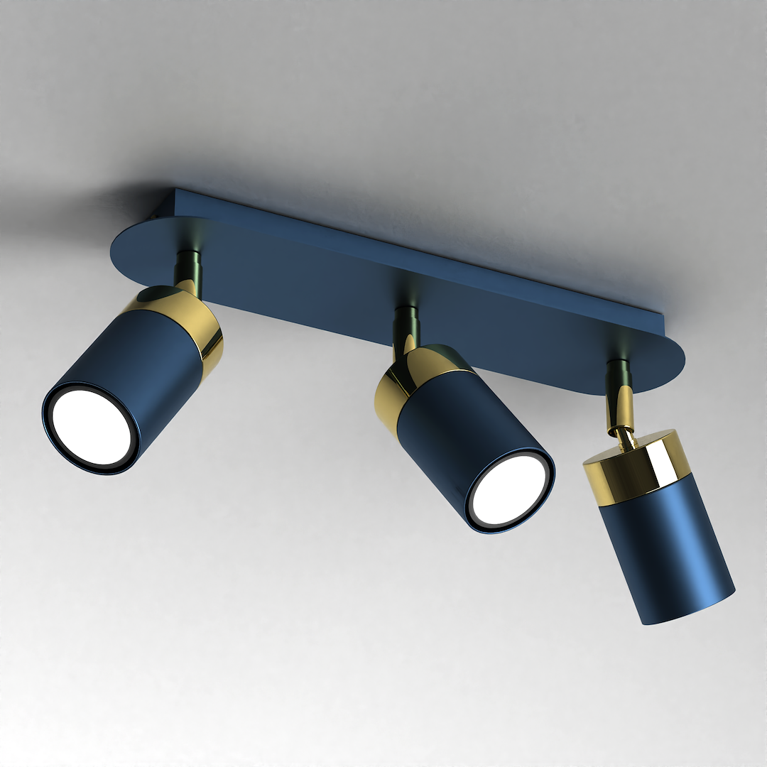Lampa sufitowa JOKER NAVY BLUE/GOLD 3xGU10 - obrazek 2