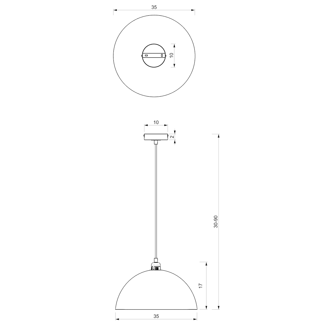 Lampa wisząca Beta 1xE27 35cm Biały/Złoty - obrazek 5