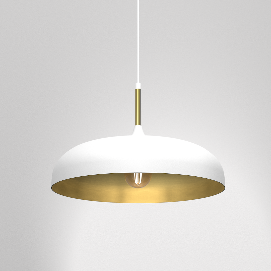 Lampa wisząca Lincoln 1xE27 45cm Biały/Złoty - obrazek 3