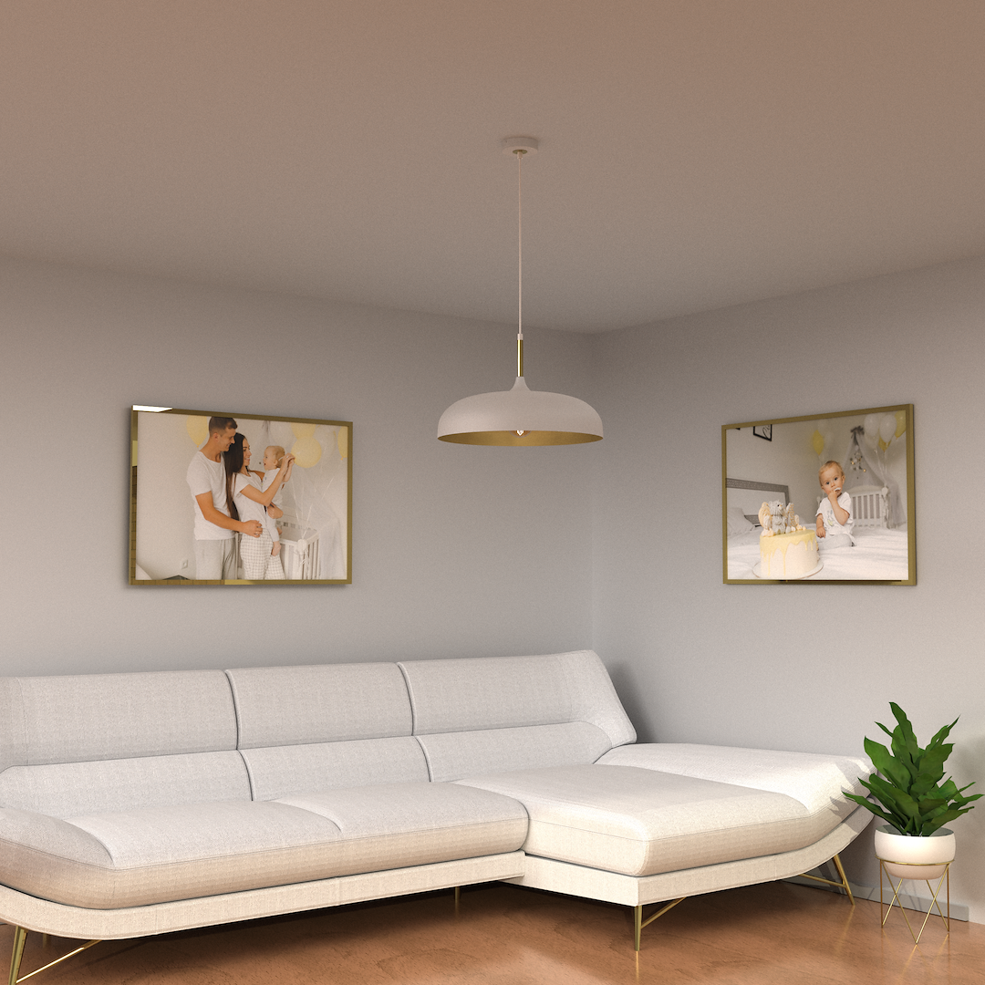 Lampa wisząca Lincoln 1xE27 45cm Biały/Złoty - obrazek 4