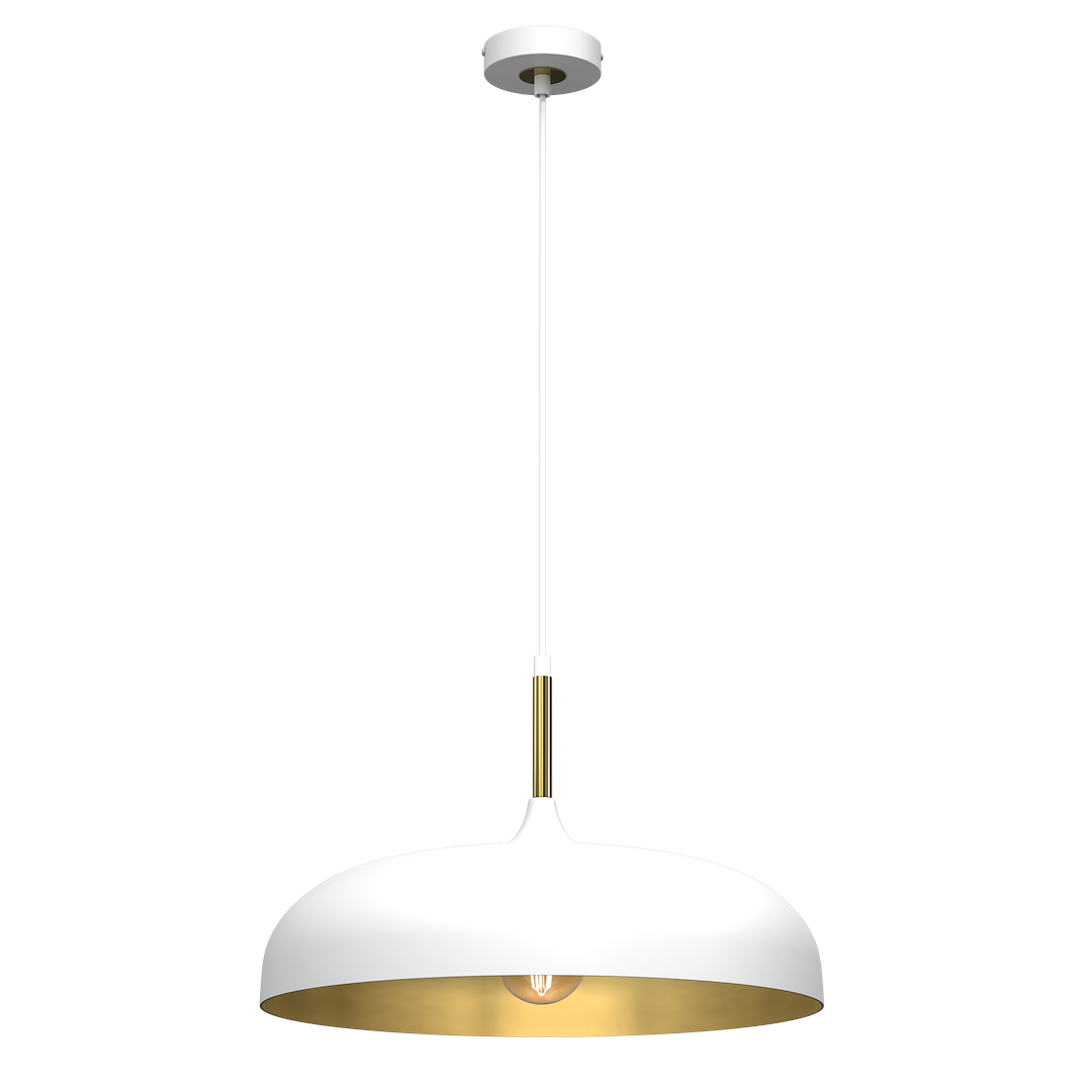 Lampa wisząca Lincoln 1xE27 45cm Biały/Złoty - obrazek 6