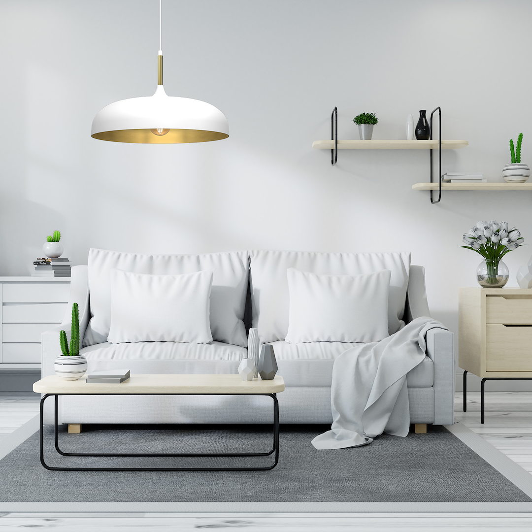 Lampa wisząca Lincoln 1xE27 45cm Biały/Złoty - obrazek 8