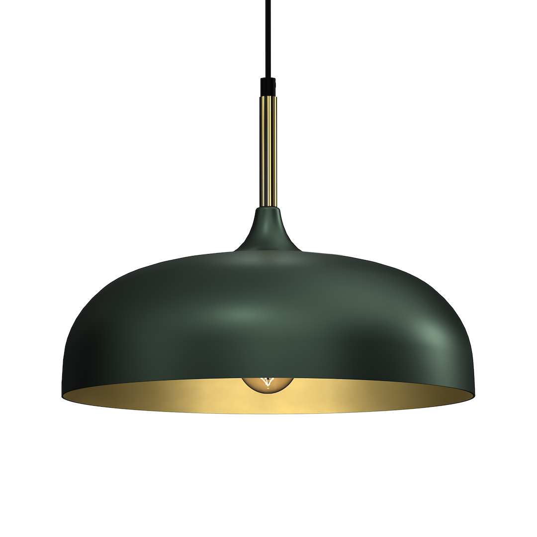 Lampa wisząca LINCOLN GREEN/GOLD 1xE27 35cm - obrazek 2