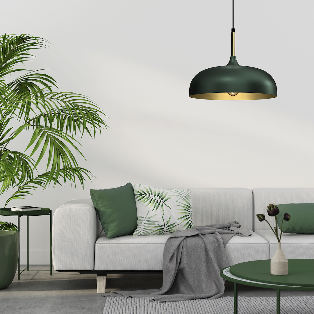 Lampa wisząca LINCOLN GREEN/GOLD 1xE27 35cm - obrazek 4