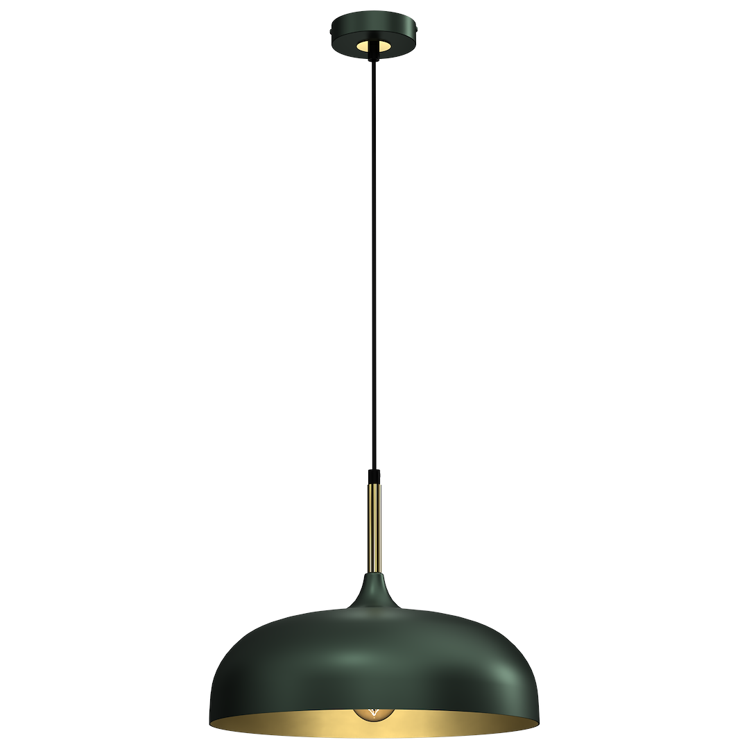 Lampa wisząca LINCOLN GREEN/GOLD 1xE27 35cm - obrazek 6