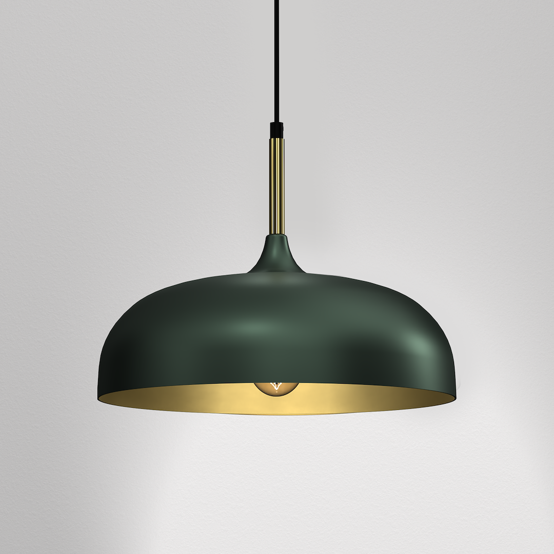 Lampa wisząca LINCOLN GREEN/GOLD 1xE27 35cm - obrazek 7