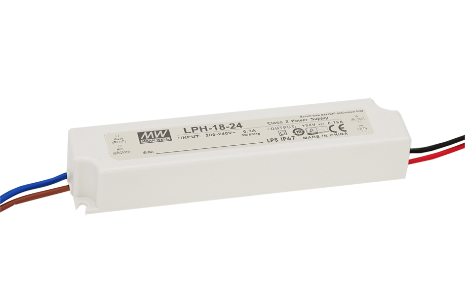 MEAN WELL LPH-18-12 Zasilacz impulsowy; LED; 18W; 12V; 1,5A; 180-264VAC; 254-370VDC; IP67