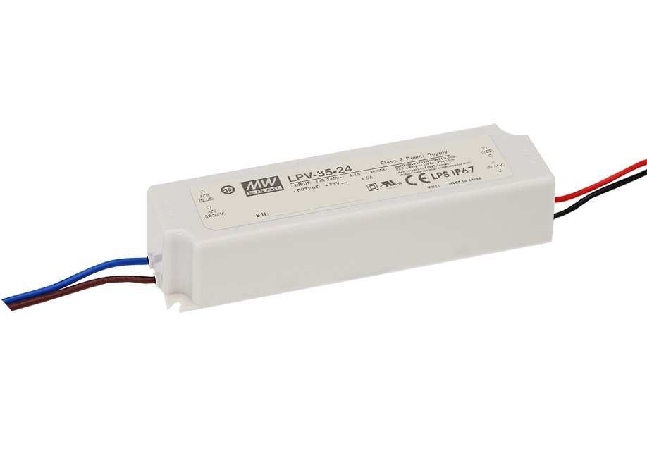 MEAN WELL LPV-35-24 Zasilacz impulsowy; LED; 36W; 24V; 1.5A; 90-264VAC; 127-370VDC; IP67