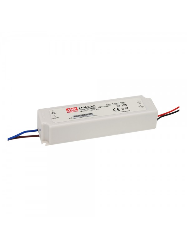 MEAN WELL LPV-60-12 Zasilacz impulsowy; LED; 60W; 12V; 5A; 90-264VAC; 127-370VDC; IP67