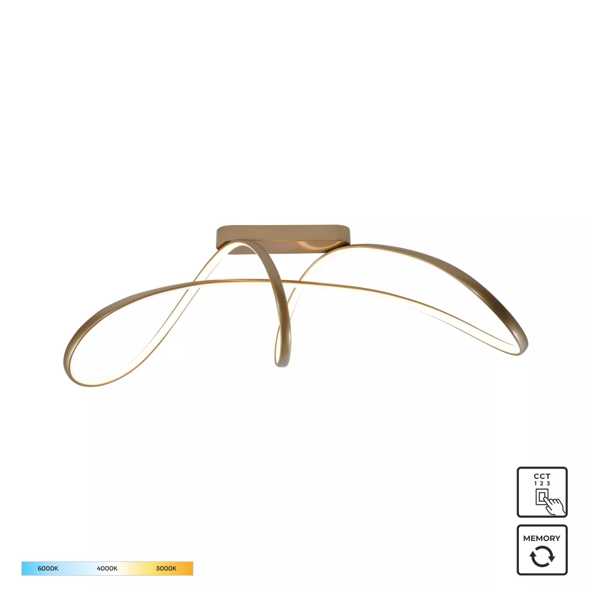 20026C-GD FERMI LAMPA SUFITOWA ZŁOTA/GOLD