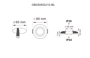 OB2006GU10-BL FINN OPRAWA SUFITOWA CZARNA/BLACK