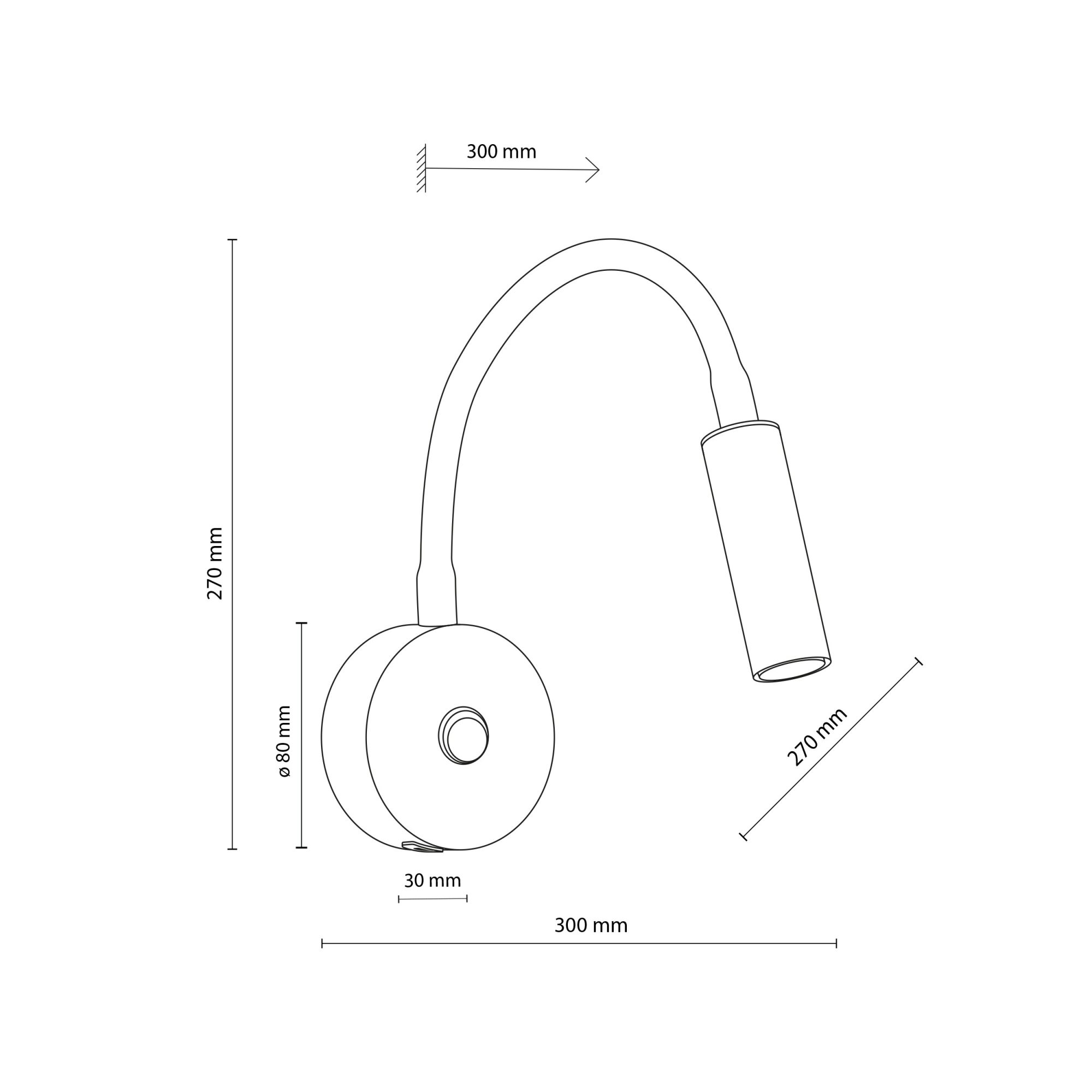 LAGOS BLACK KINKIET 1 USB - obrazek 8