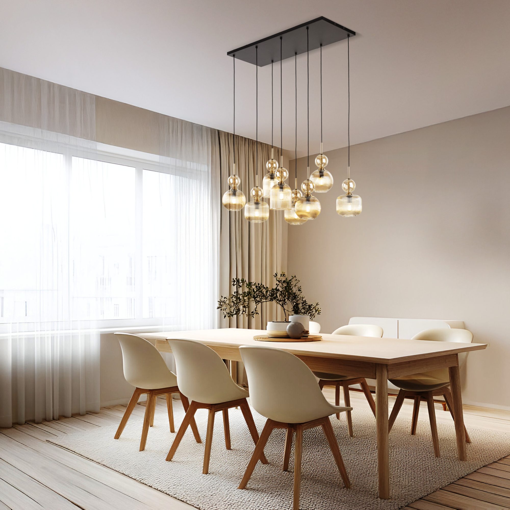 SOPHIA COGNAC LAMPA WISZĄCA 8XE14 - obrazek 2