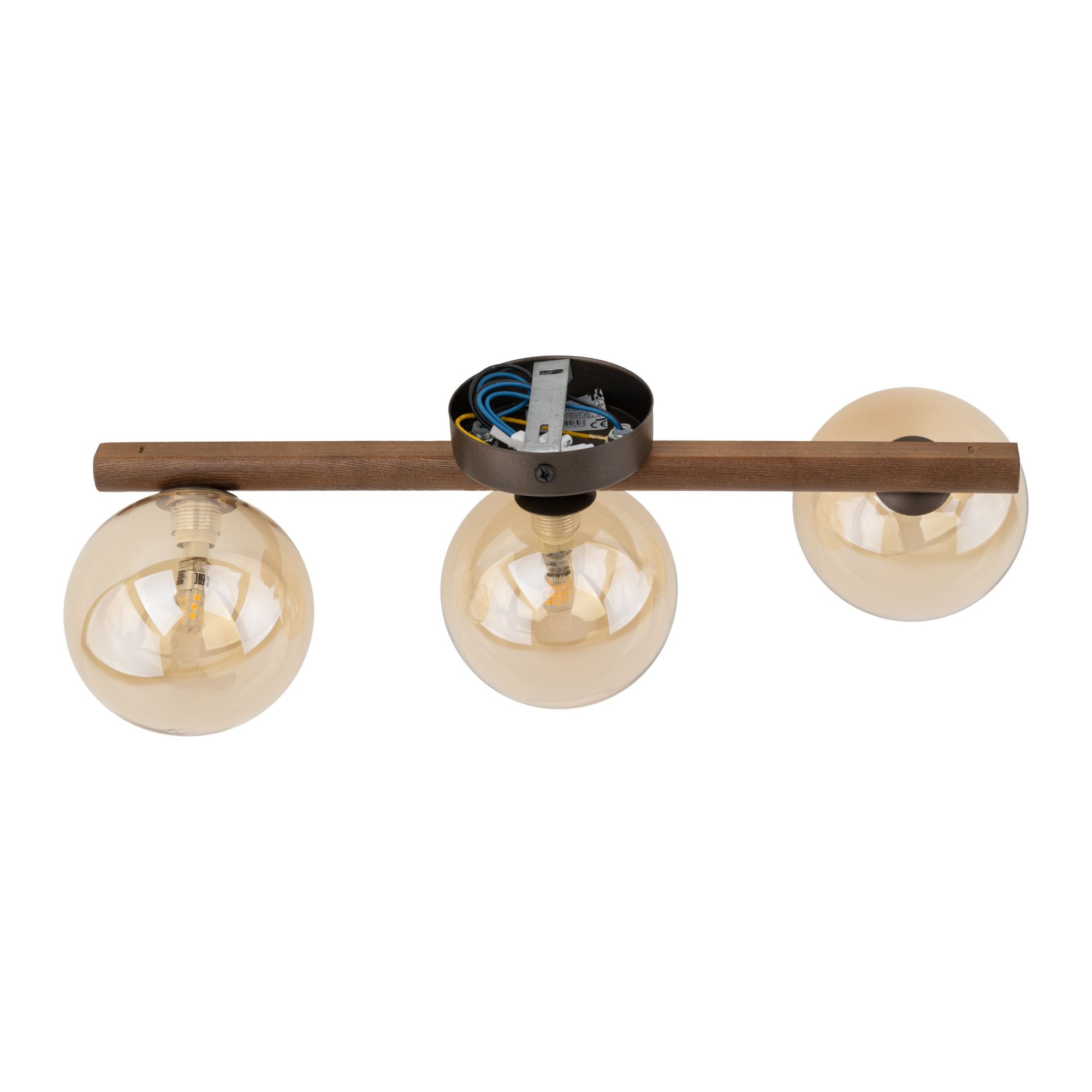 ESTERA WOOD ORZECH BURSZTYN LAMPA SUFITOWA 3XG9 - obrazek 3