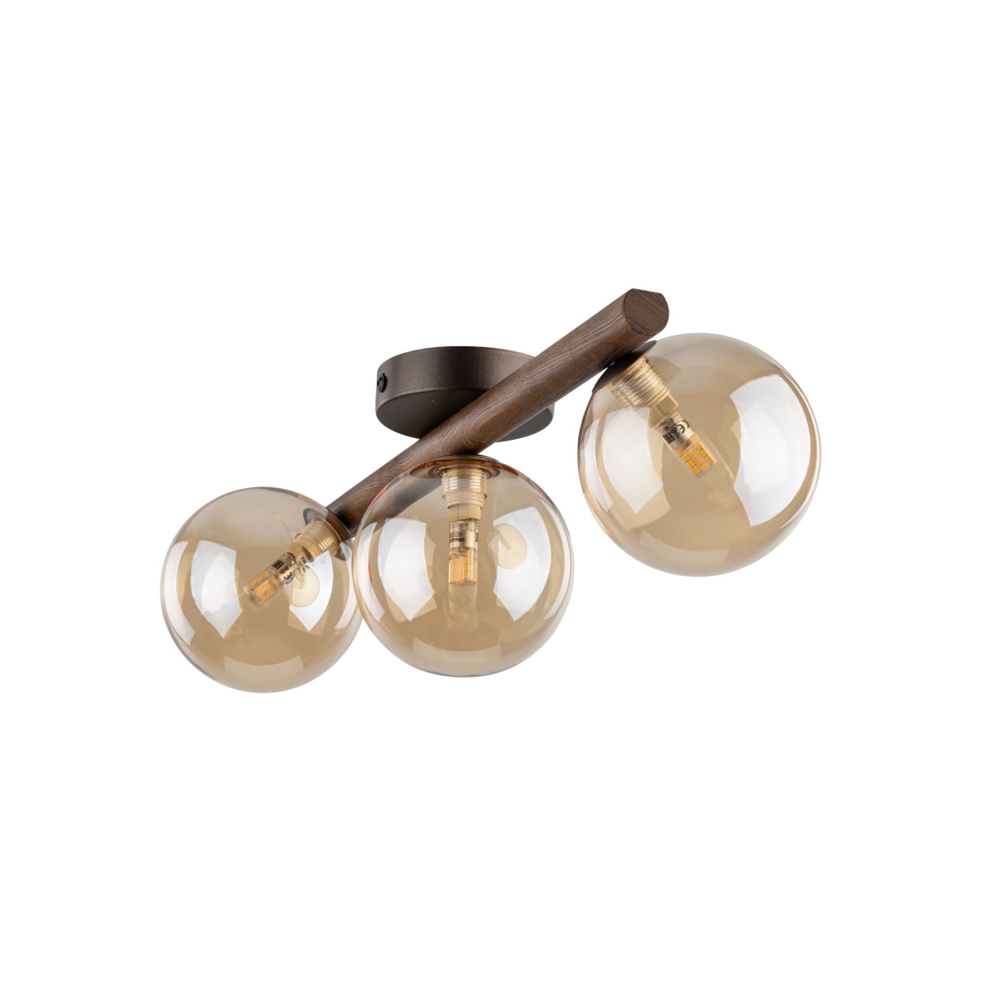 ESTERA WOOD ORZECH BURSZTYN LAMPA SUFITOWA 3XG9 - obrazek 4
