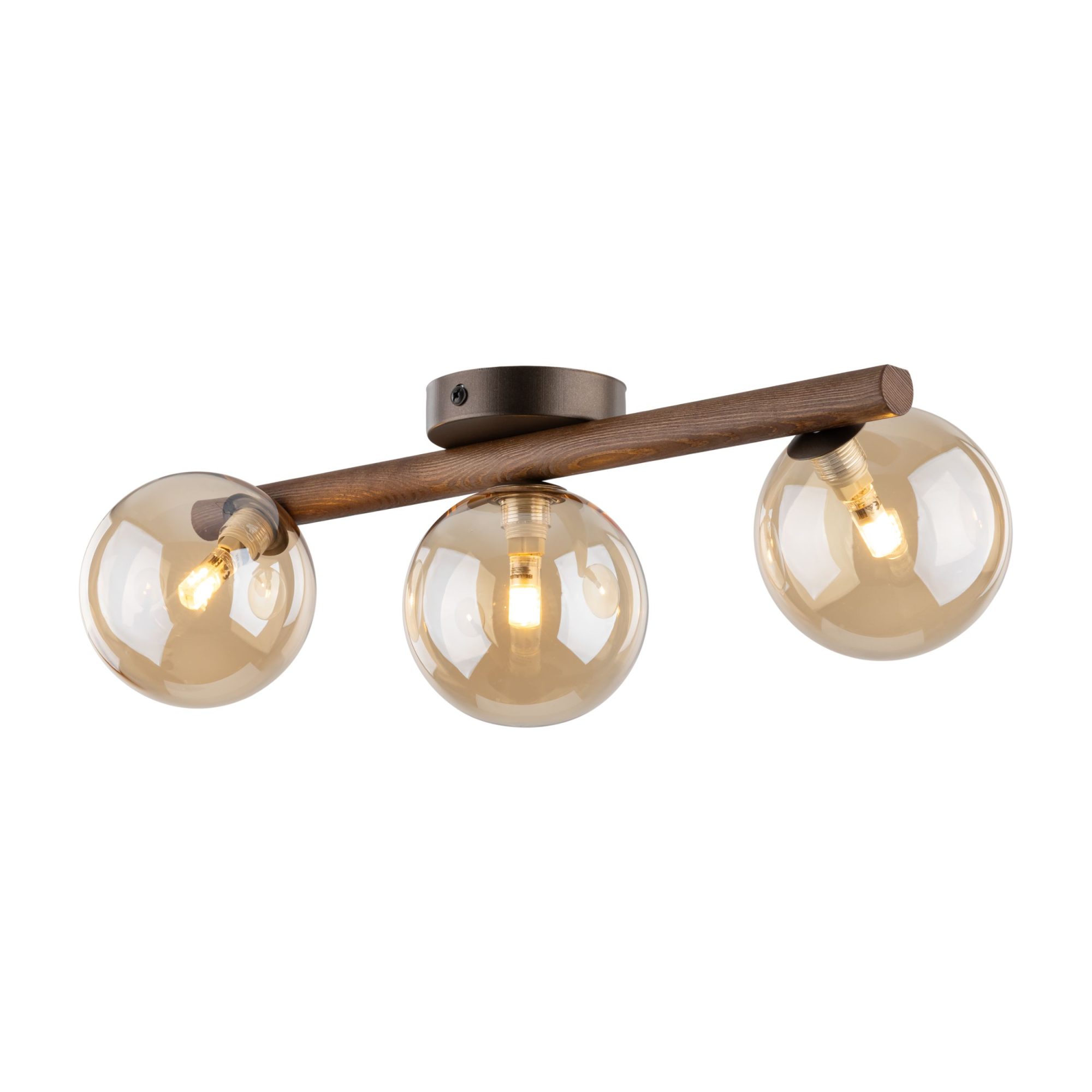 ESTERA WOOD ORZECH BURSZTYN LAMPA SUFITOWA 3XG9 - obrazek 5